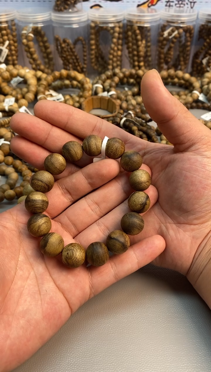 沉香手串文莱圆珠单圈1.5多样性发其一