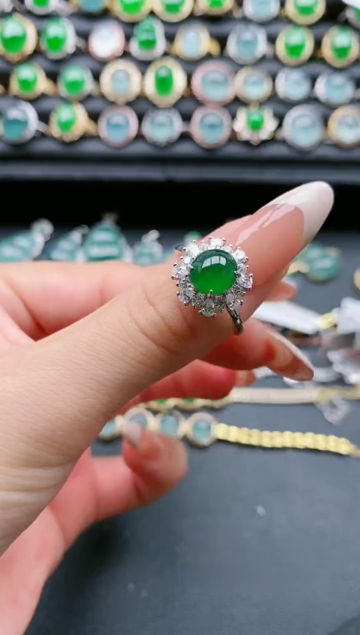 【闪购商品】翡翠戒指银S925镶嵌1111111