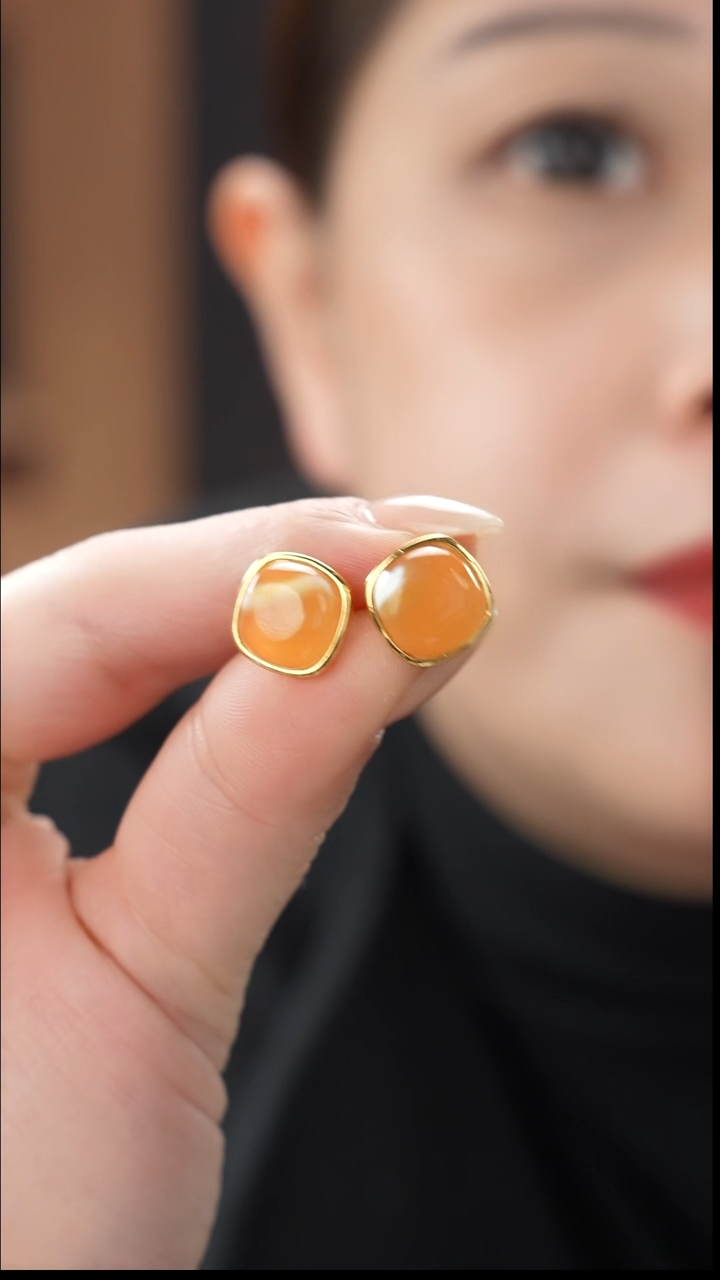 琥珀吊坠(不含链)未镶嵌福利耳钉