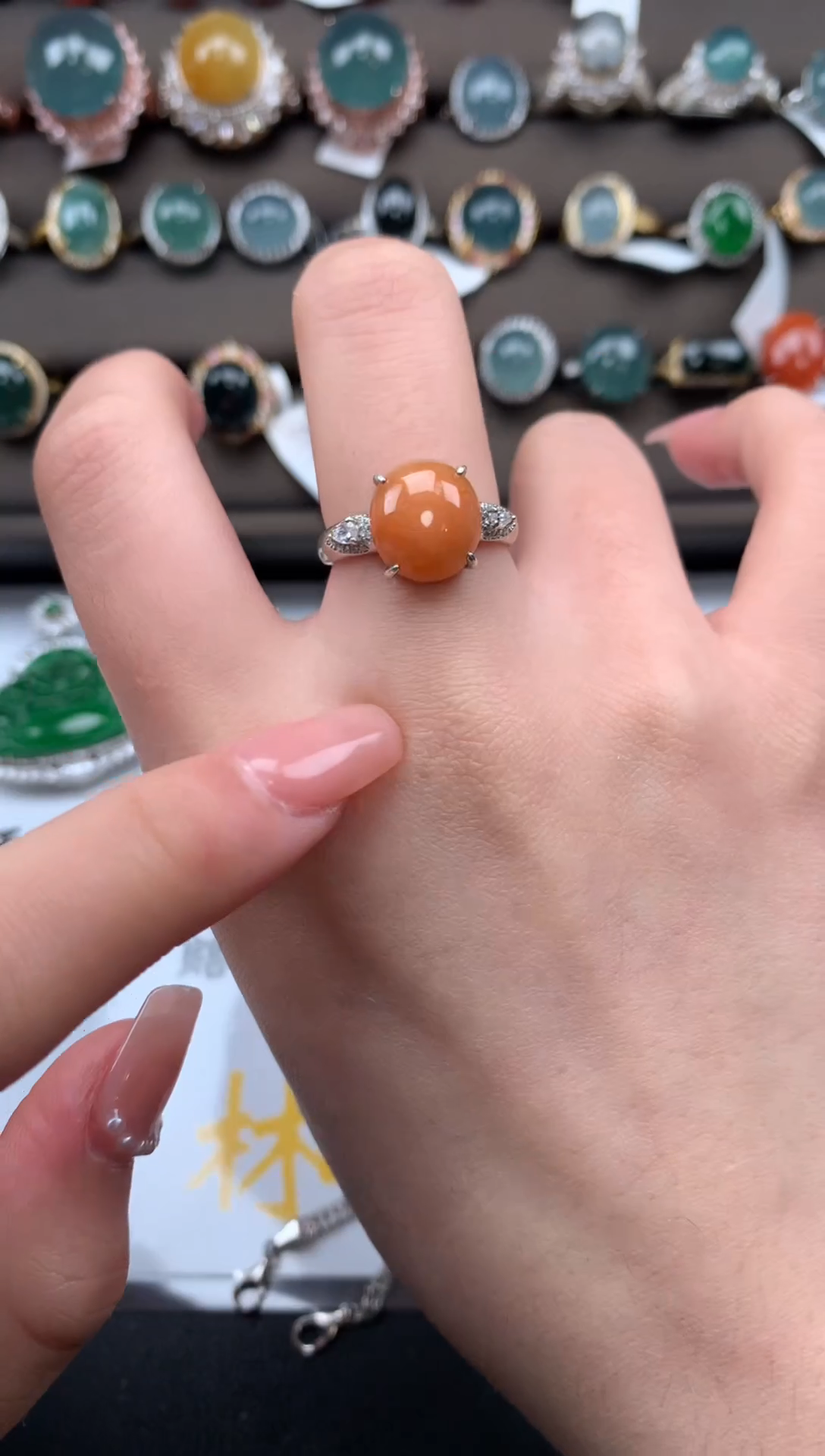 【闪购商品】翡翠戒指银S925镶嵌5124