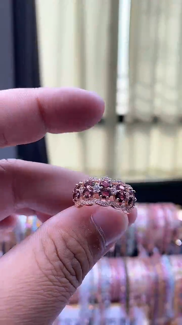 【闪购商品】碧玺戒指银S925镶嵌3453543453453