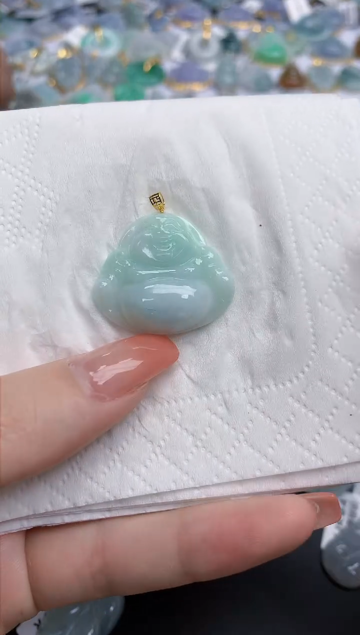 【闪购商品】翡翠颈饰18K金镶嵌天然缅甸翡翠A货
