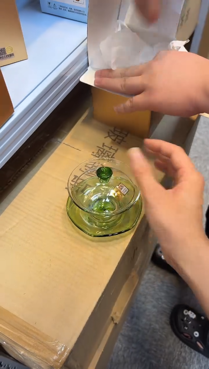 禾器-荷叶盖碗-湖绿色
