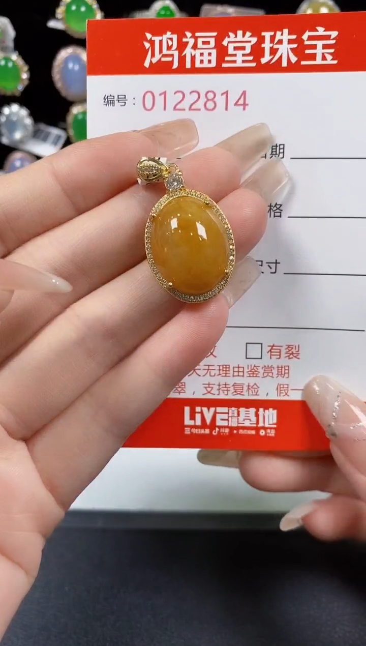 翡翠银S925镶嵌颈饰2814