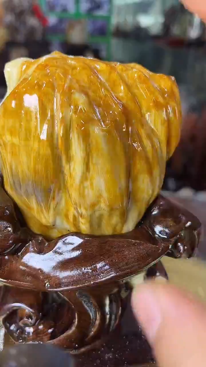 缅甸天然树化玉摆件