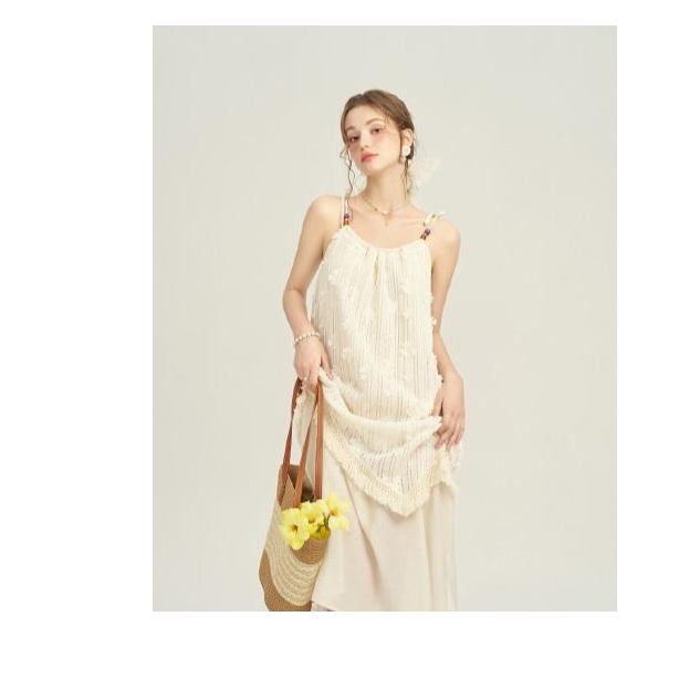 【年中大促】谜秀连衣裙碎花白色夏季复古法式小众甜美温柔