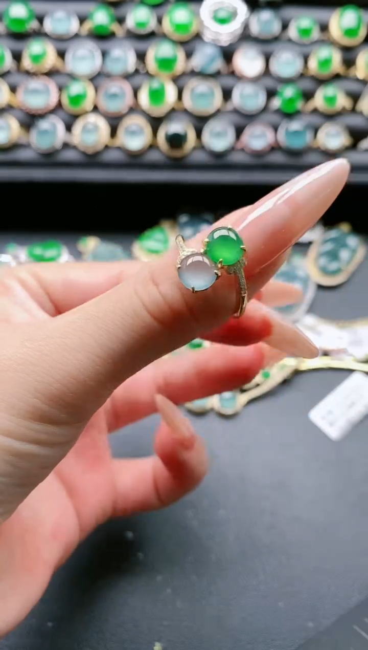 【闪购商品】翡翠戒指银S925镶嵌111111