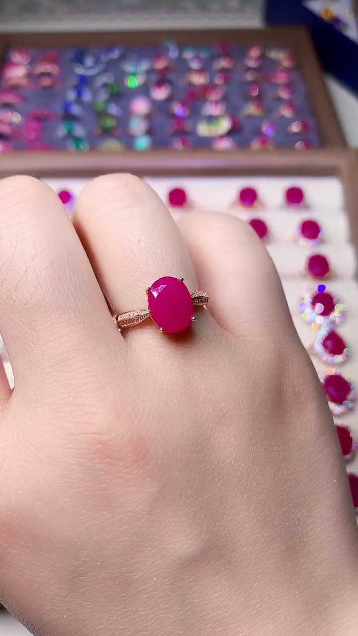 【闪购商品】红宝石戒指银S925镶嵌0000