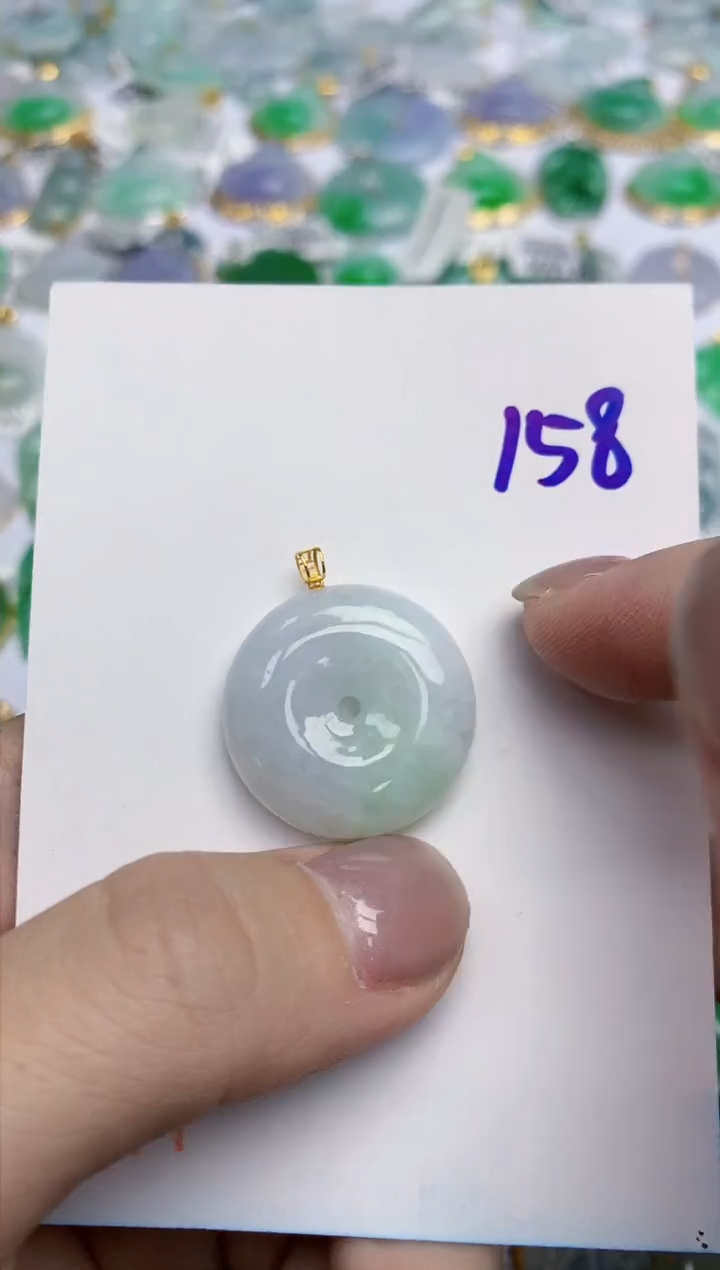 【闪购商品】翡翠颈饰18K金镶嵌天然翡翠A货