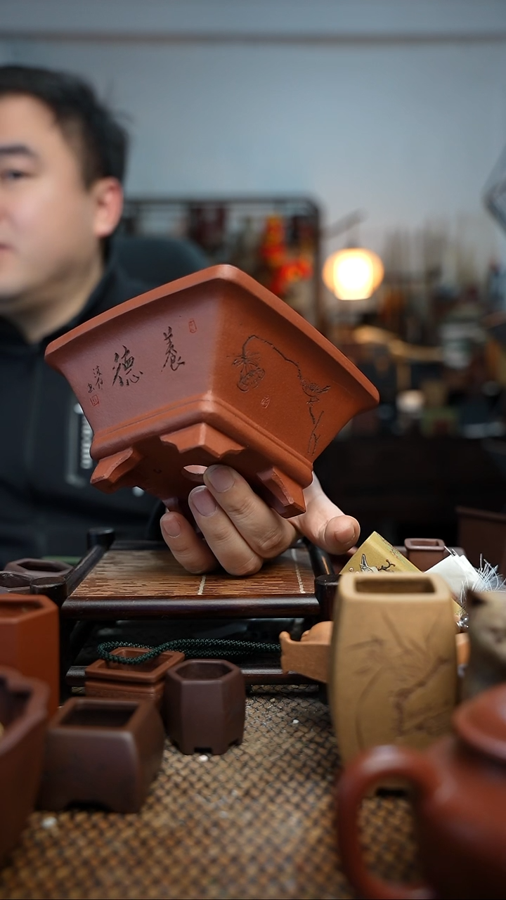 紫砂花盆达****翁長木軒精品紫砂