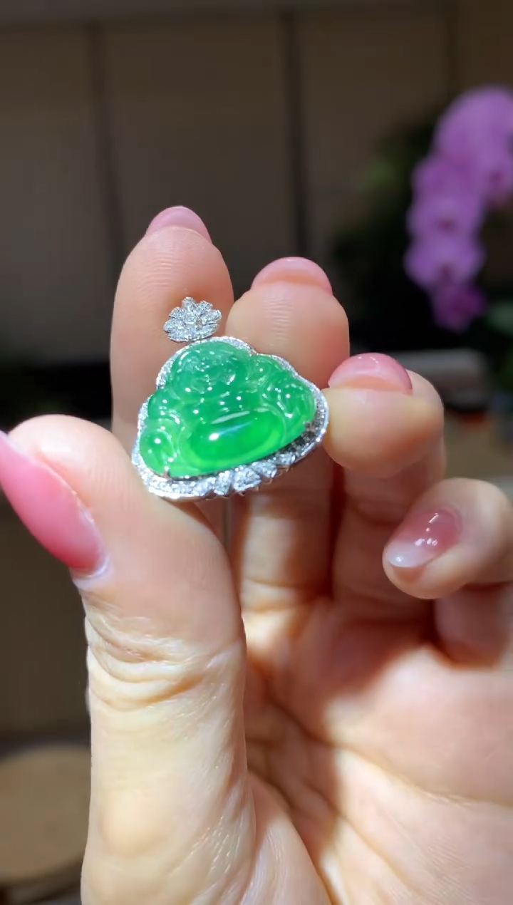 【闪购商品】翡翠颈饰18K金镶嵌|不退不换