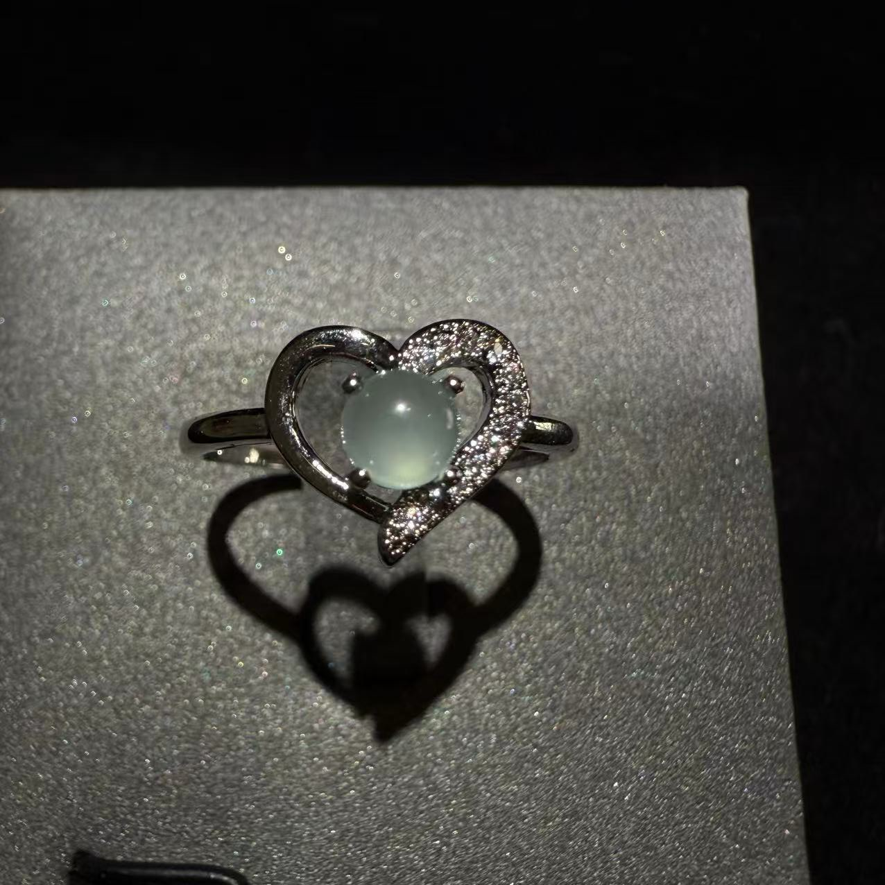 天然A货翡翠爱心冰蓝戒指多样性JZ0011B