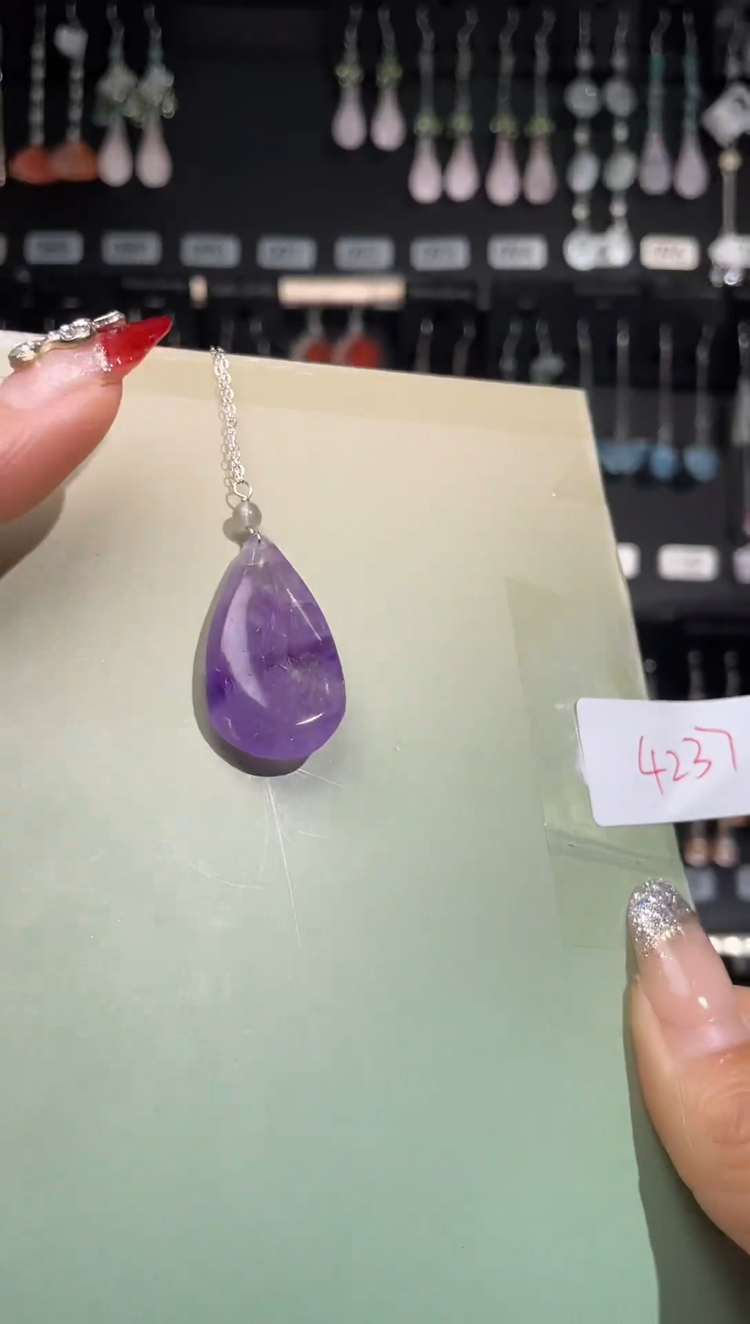 【闪购商品】紫晶耳饰银S925镶嵌喜欢拍微瑕