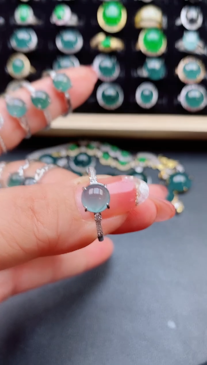 【闪购商品】翡翠戒指银S925镶嵌12121