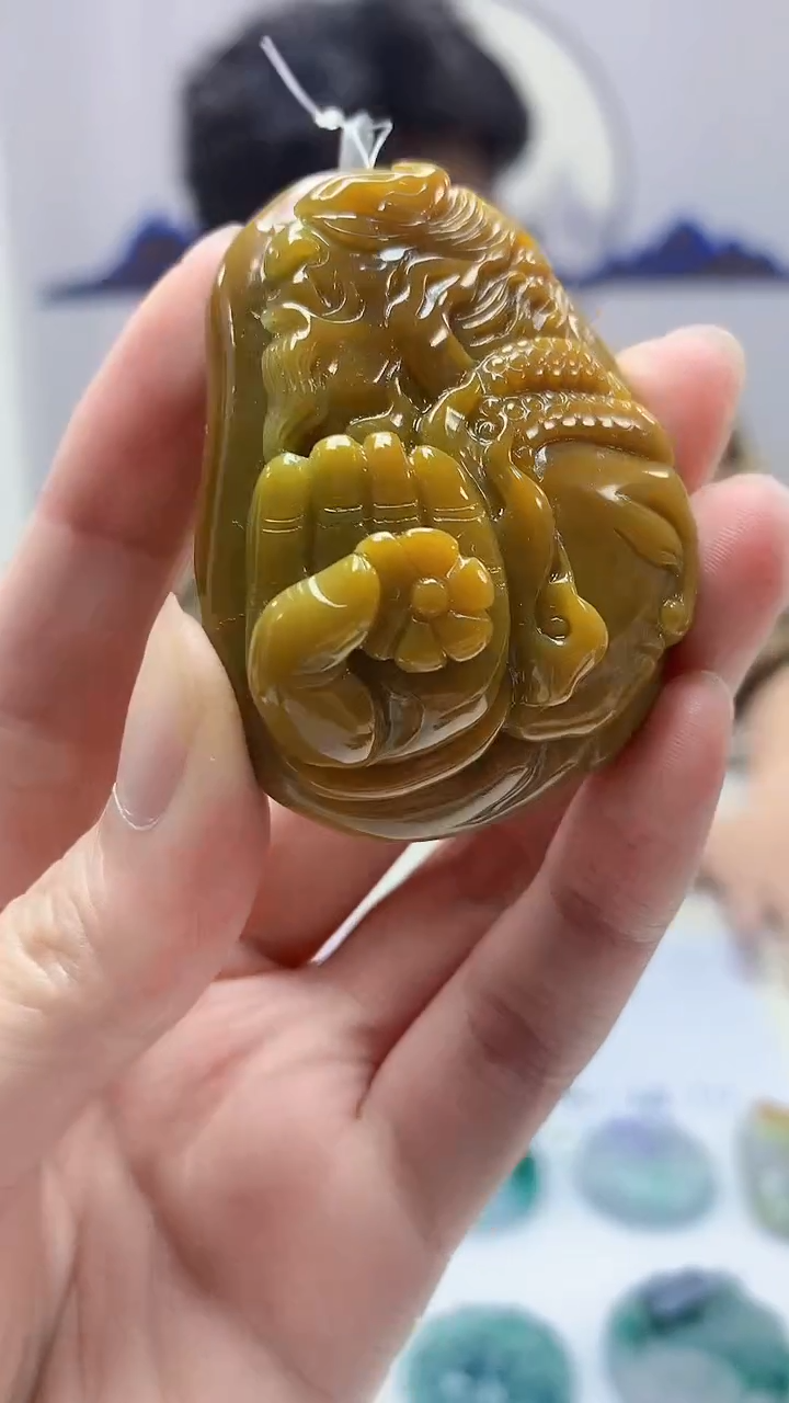 【闪购商品】定制翡翠未镶嵌4688zm-毛货挂件佛魔一念142