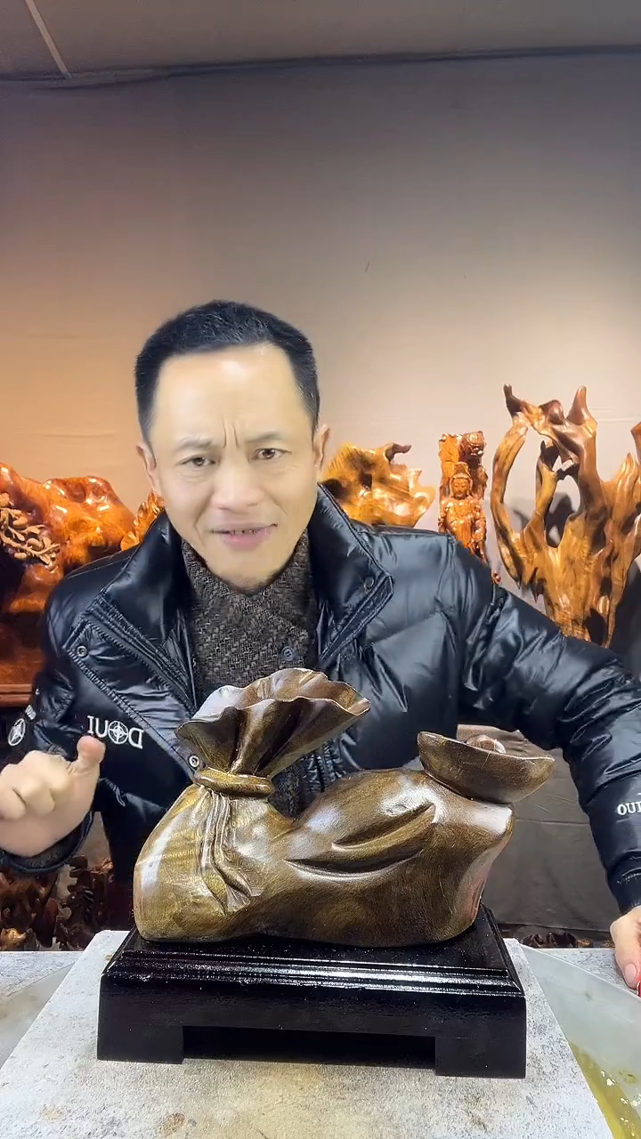 金丝楠晚***福小叶桢楠随行摆件21