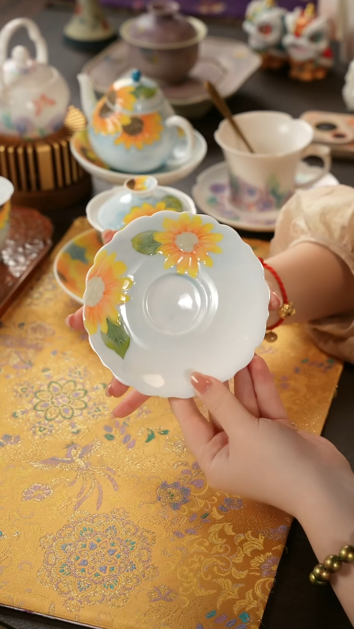 陶瓷茶具向日葵杯垫