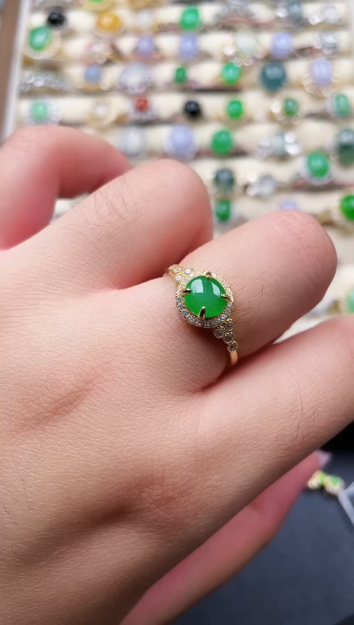 银S925镶嵌戒指翡翠188