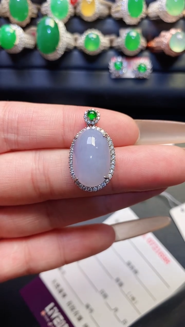 银S925镶嵌戒指翡翠天然