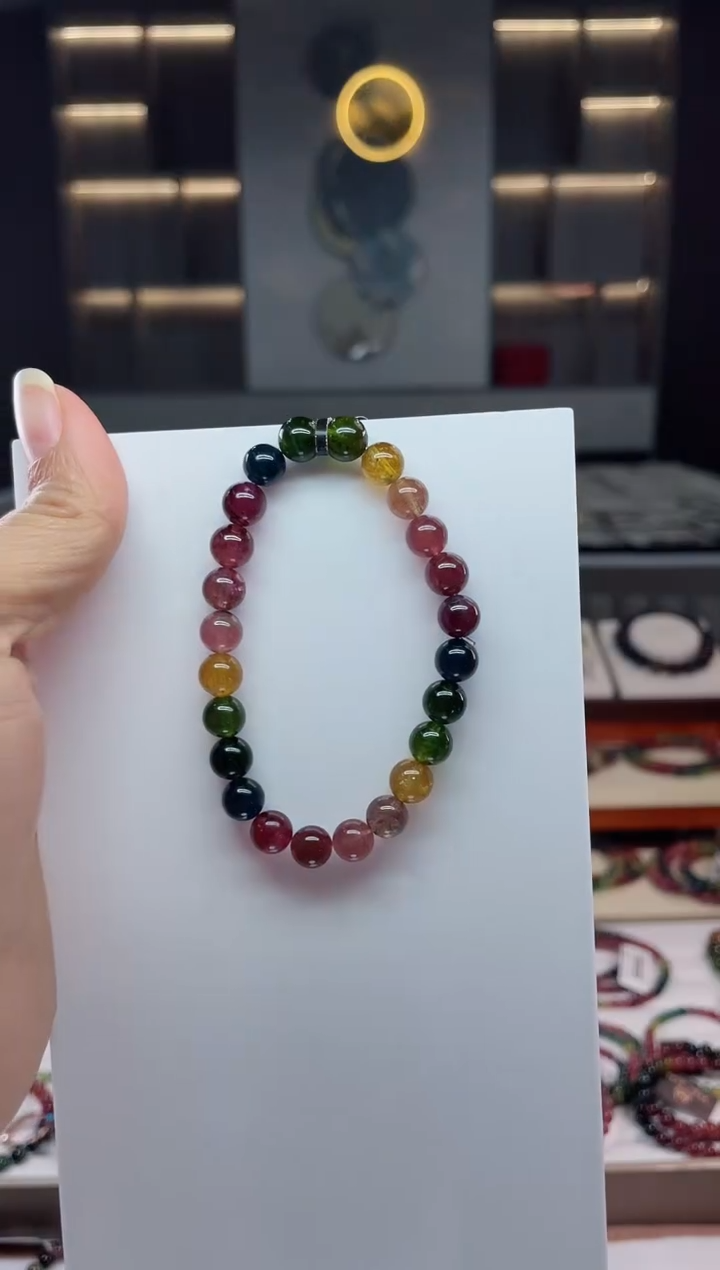 未镶嵌老矿碧玺单圈手串7mm+碧玺（多样性发一条）Q
