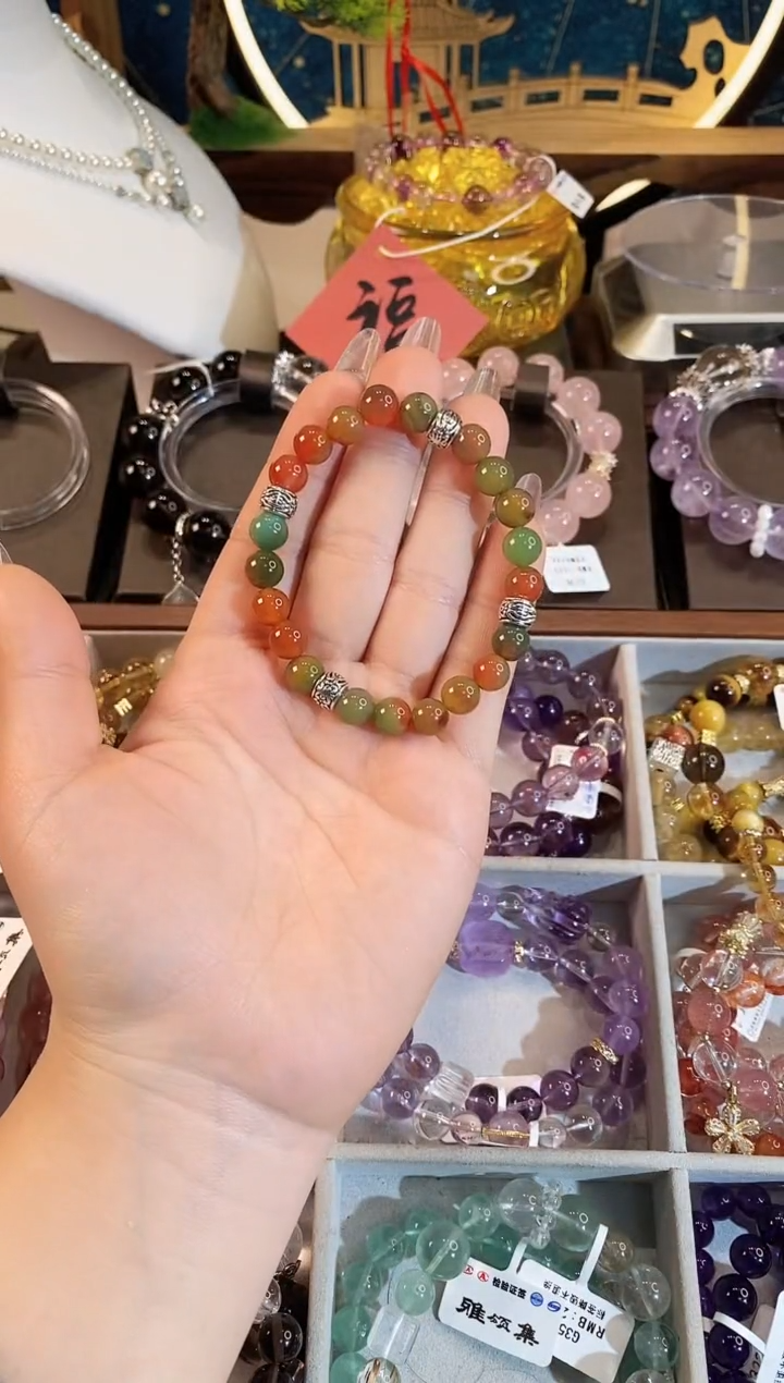 【闪购商品】玛瑙/玉髓手链未镶嵌G3000单圈多样性发1