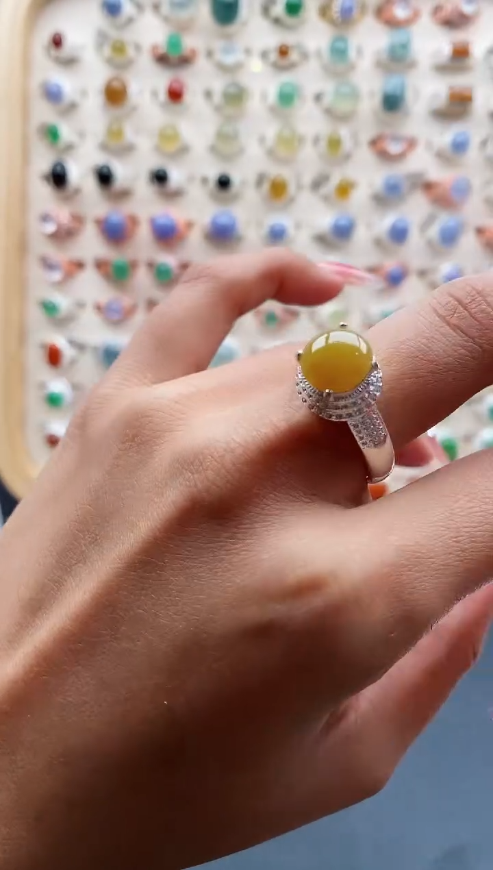 【闪购商品】翡翠戒指未镶嵌缅甸天然A货翡翠555 4+1