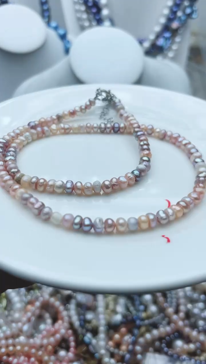 【闪购商品】淡水珍珠颈饰钛钢1