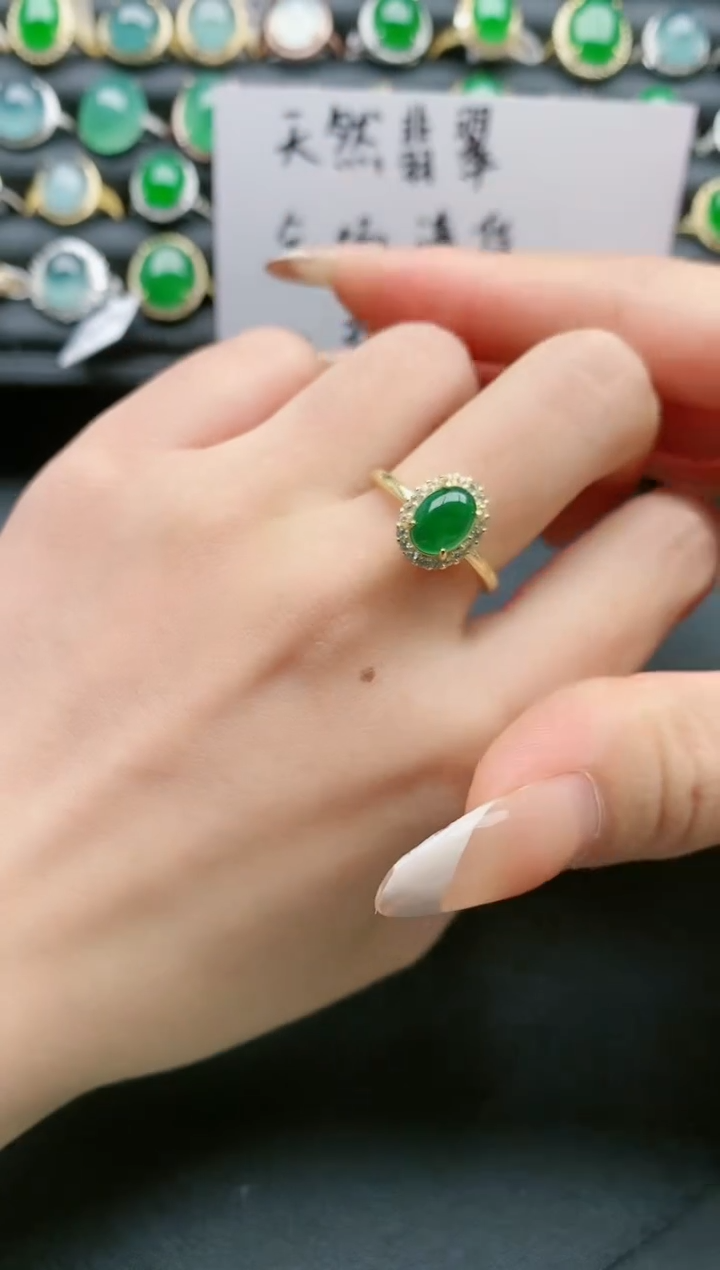 【闪购商品】翡翠戒指银S925镶嵌111111