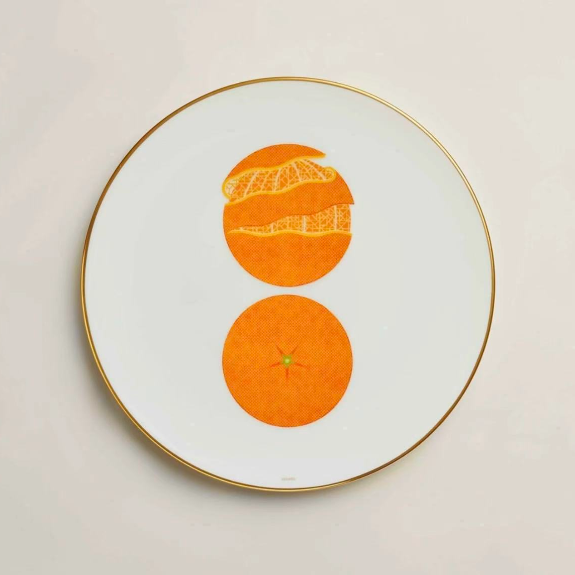 未使用 Hermes/爱马仕 橘子图案陶瓷一只装