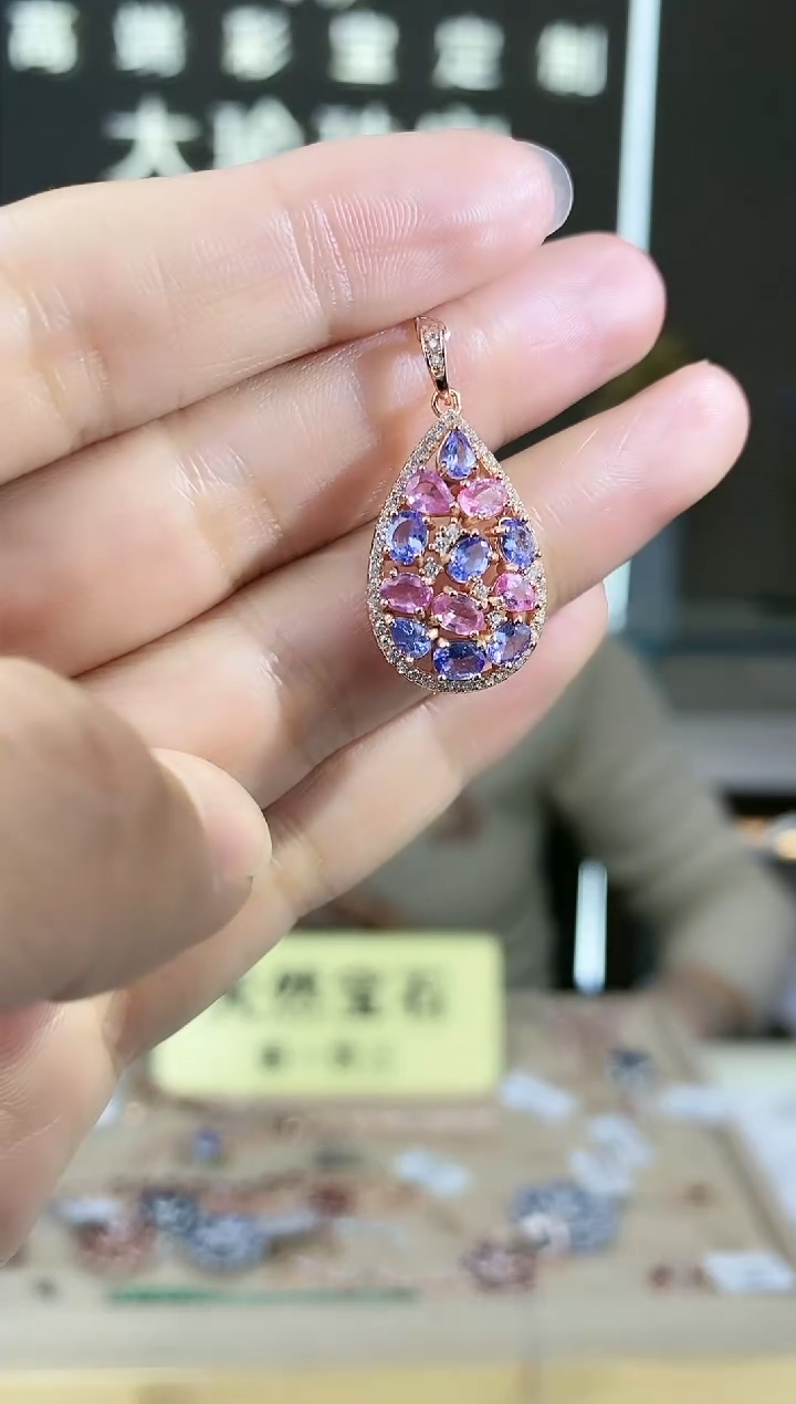 【闪购商品】坦桑石颈饰银S925镶嵌颈饰