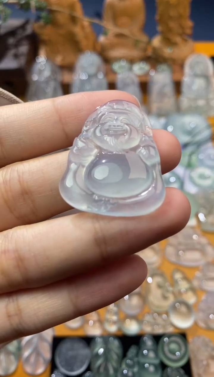 【闪购商品】定制翡翠未镶嵌财神爷33.2*26.5*5.1