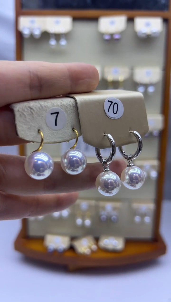 未镶嵌耳饰淡水珍珠7+70