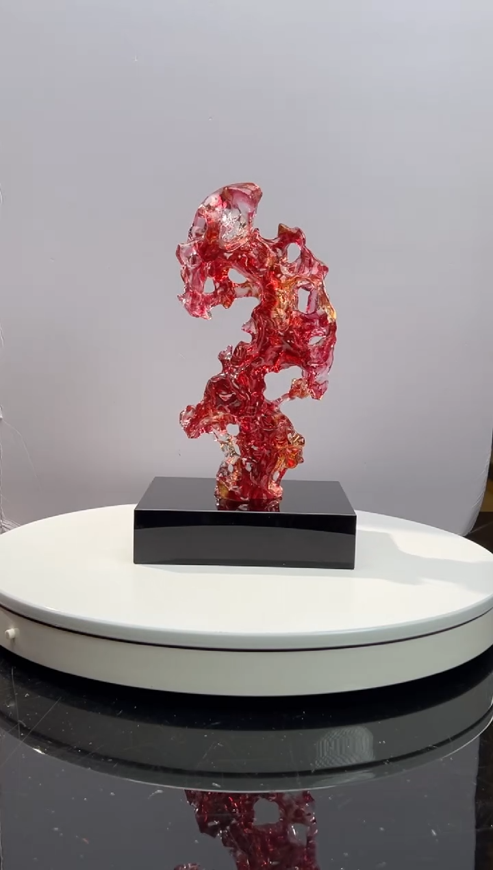 【闪购商品】摆件 CML001金红小号+14*16黑座