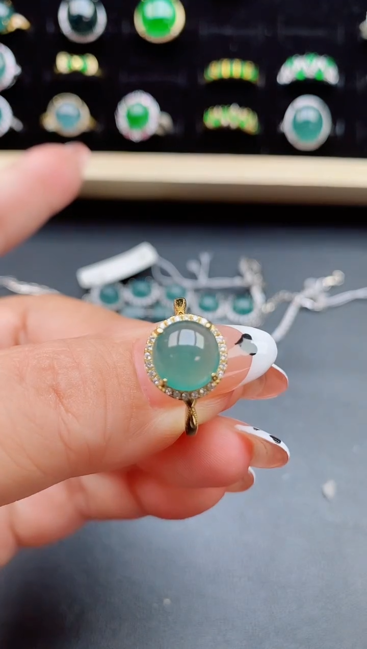 【闪购商品】翡翠戒指银S925镶嵌5085050
