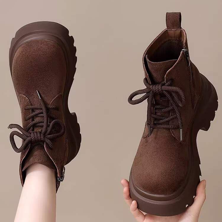 厚底马丁靴时尚百搭复古英伦风秋冬圆头系带