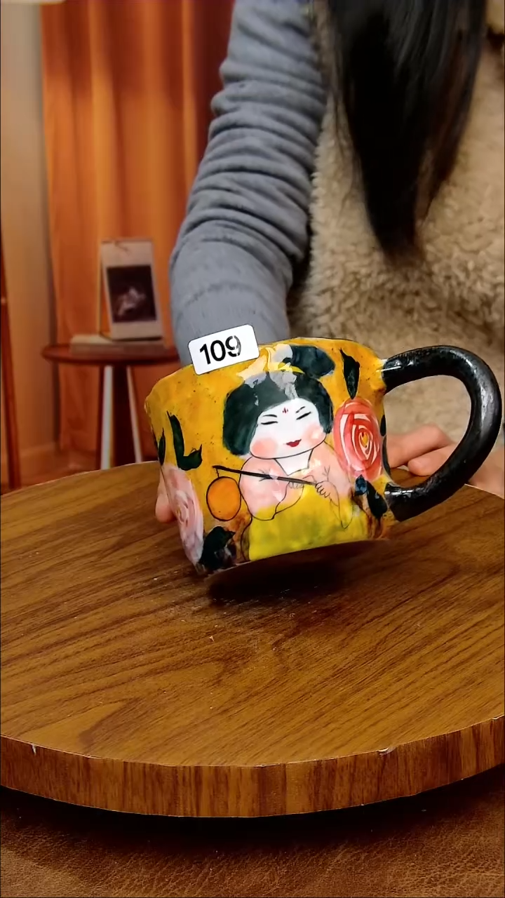 杯子陶景德镇手工手绘釉下彩陶瓷，