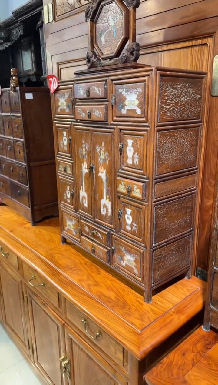 【闪购商品】木木艺缅花镶嵌百宝柜3280.888