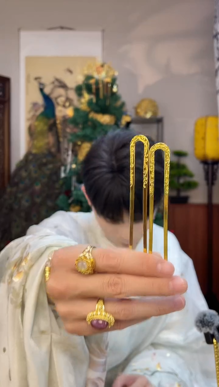 铜合金无小u钗一对