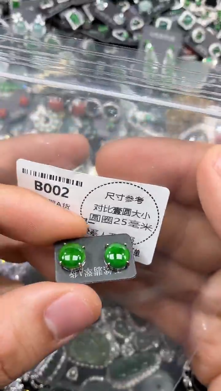 颈饰未镶嵌翡翠B002耳钉