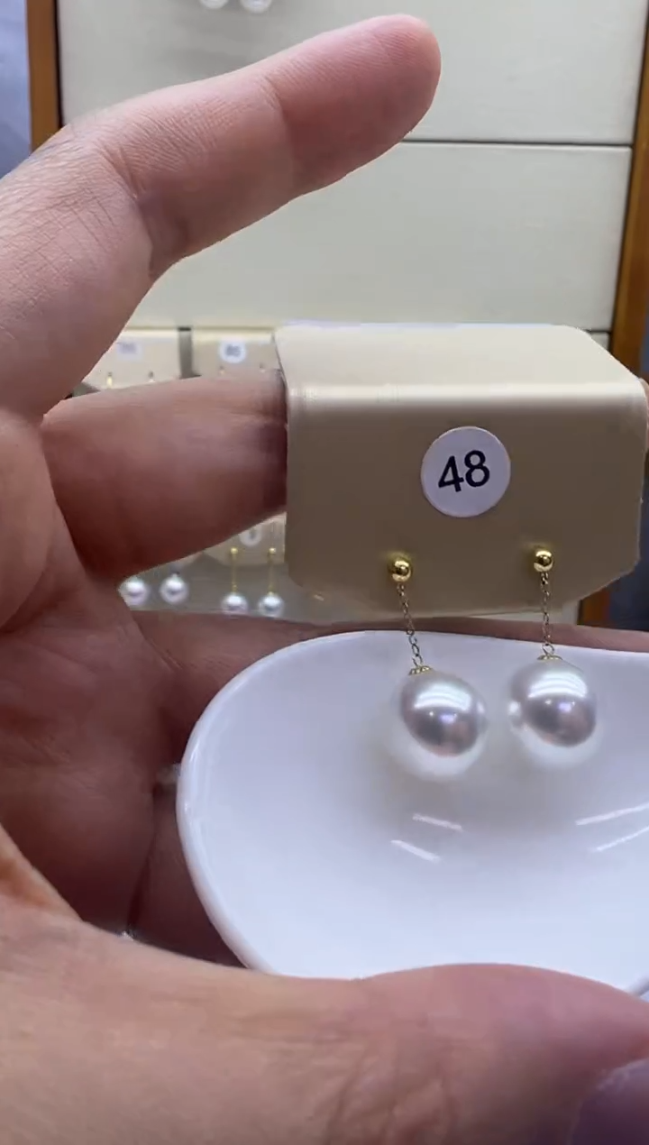 18K金镶嵌耳饰淡水珍珠48