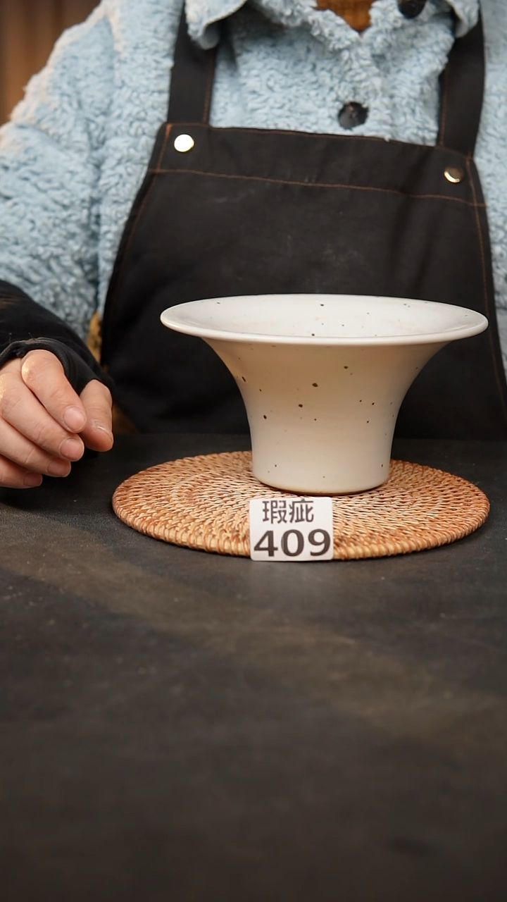 【闪购商品】瓷片409泥泥手工花盆口15高10