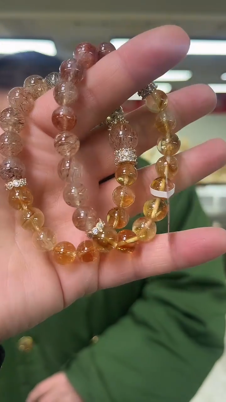 【闪购商品】黄晶手链未镶嵌天然DIY手串多样性发一9mm