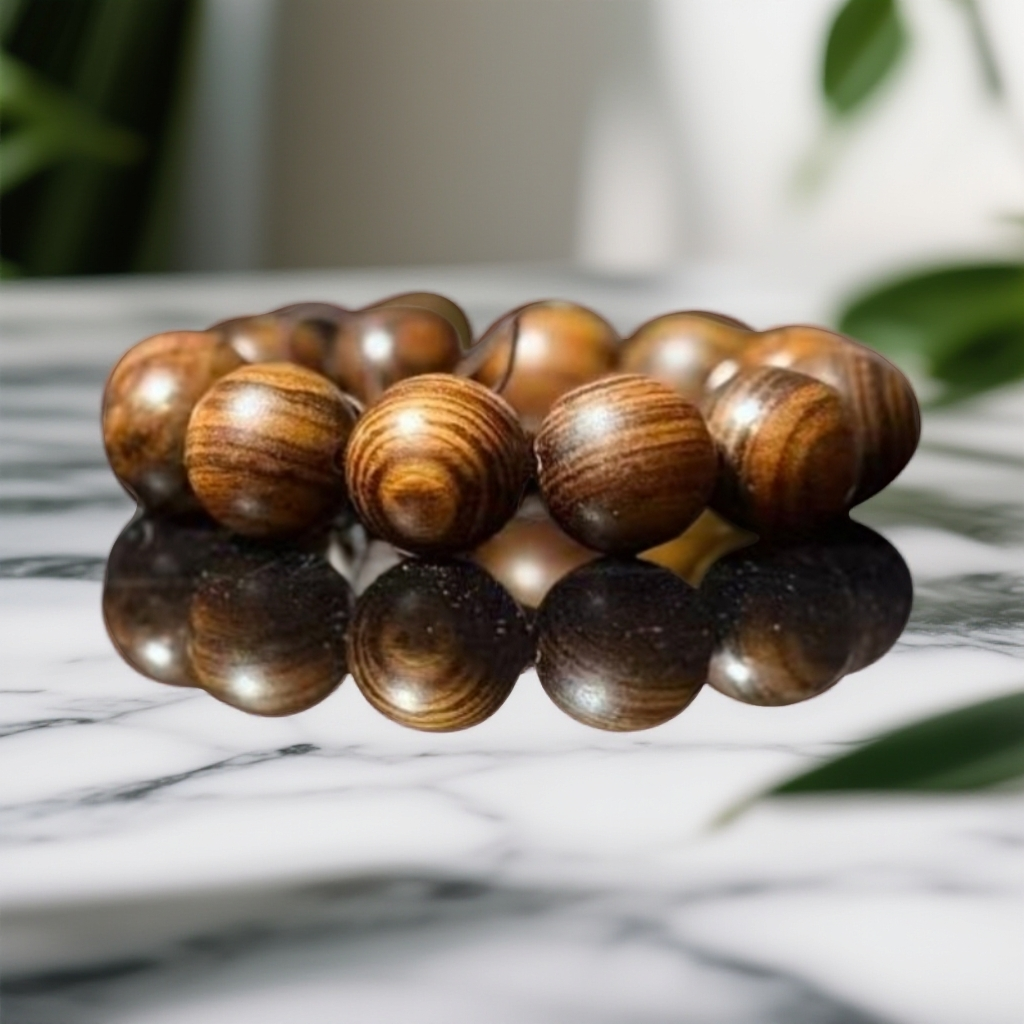 水波纹圆珠阴沉木单圈034【无礼盒】