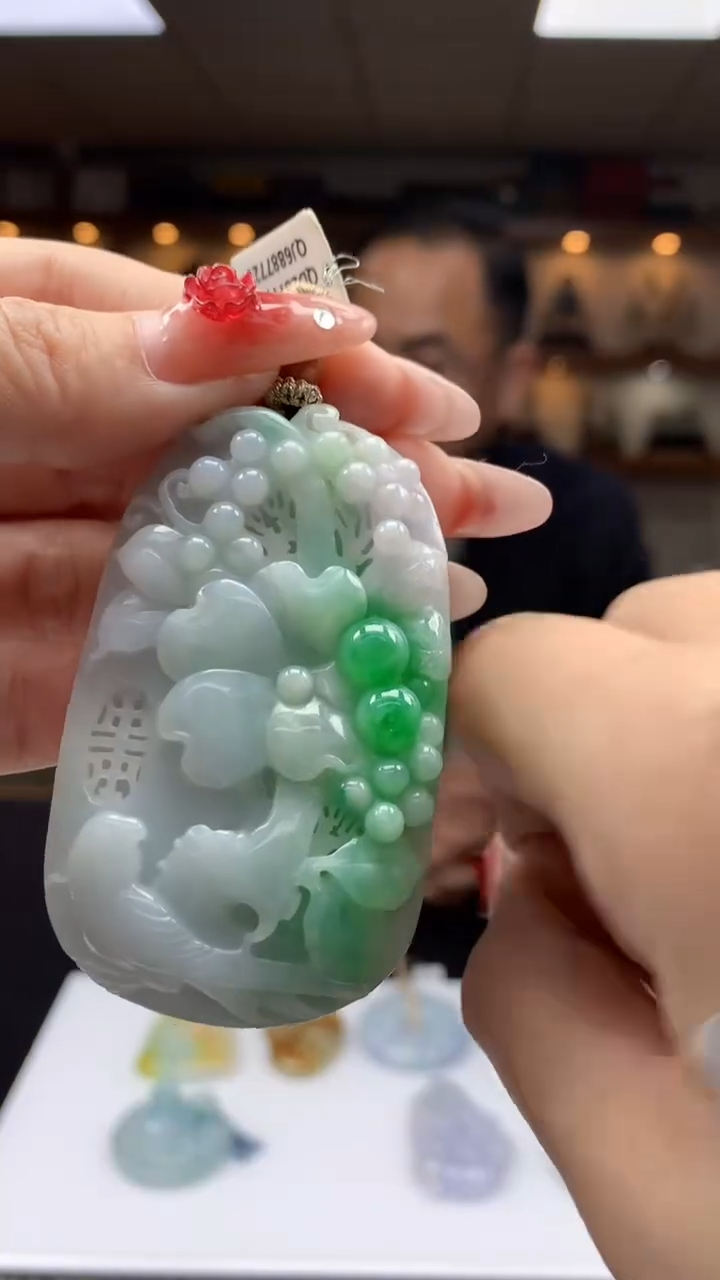 【闪购商品】定制翡翠未镶嵌1087ry-毛货挂件3