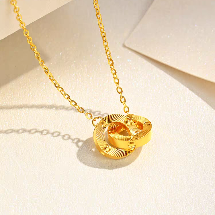 金至福足金环环相扣套链经典跨年礼物黄金按克卖GT0093