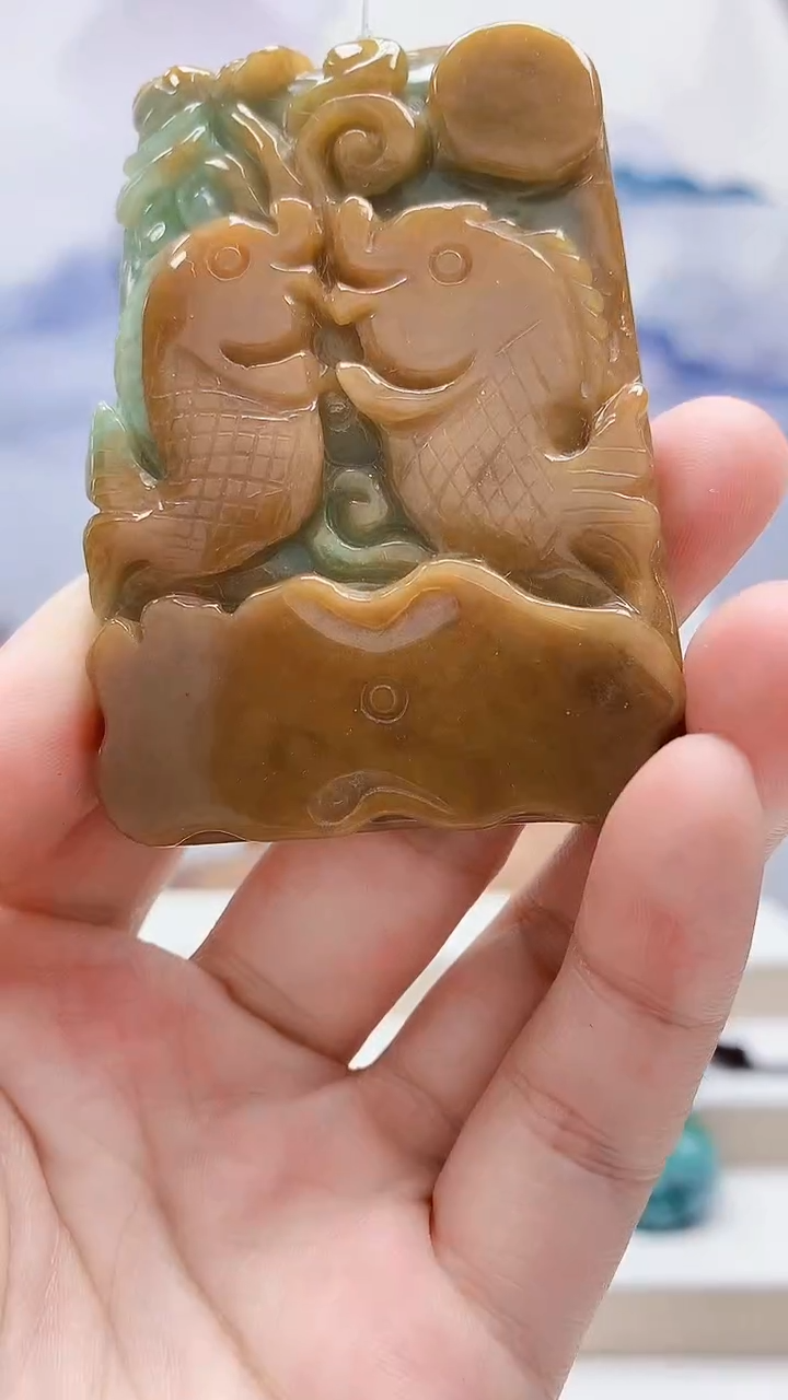 未镶嵌定制翡翠1502lr-毛货挂件57