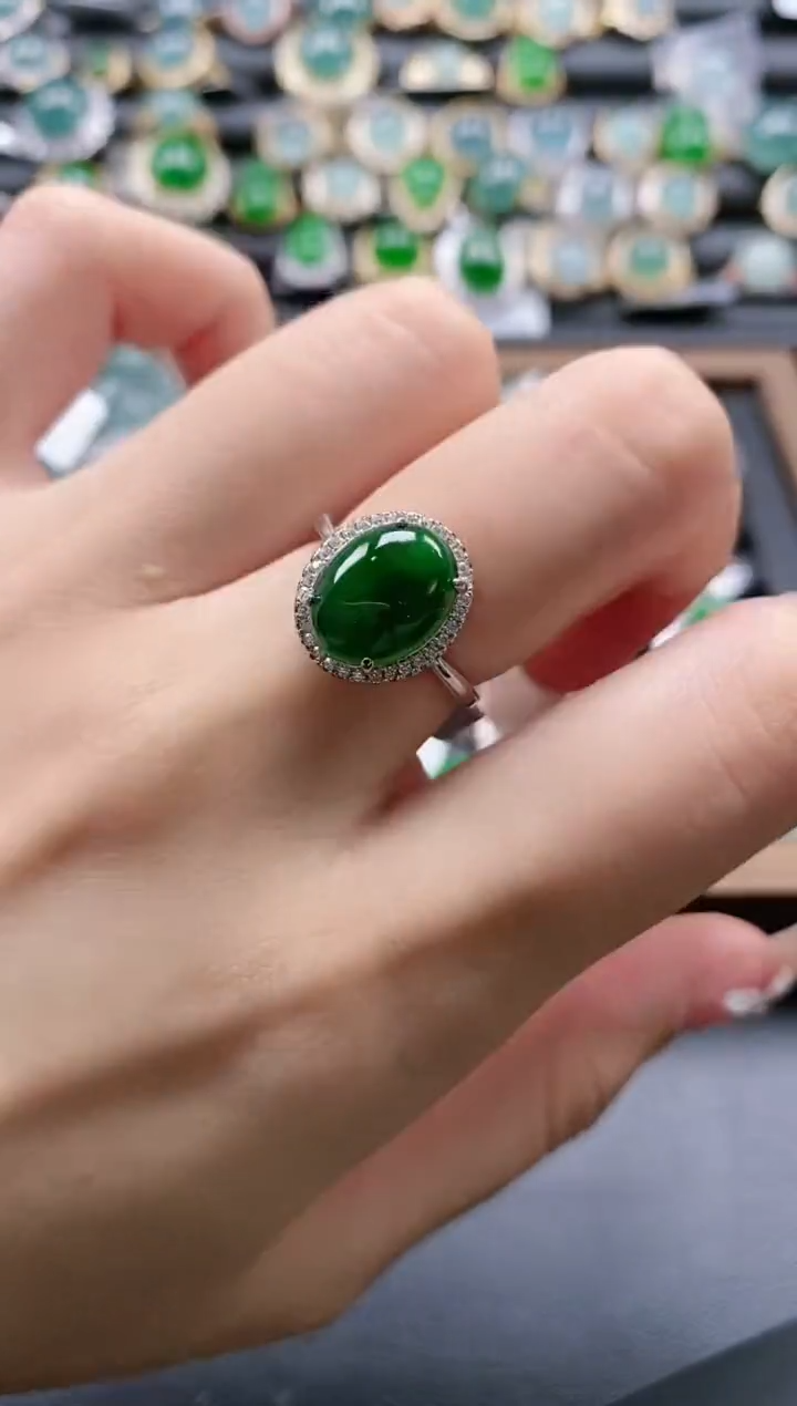 【闪购商品】翡翠戒指银S925镶嵌51511