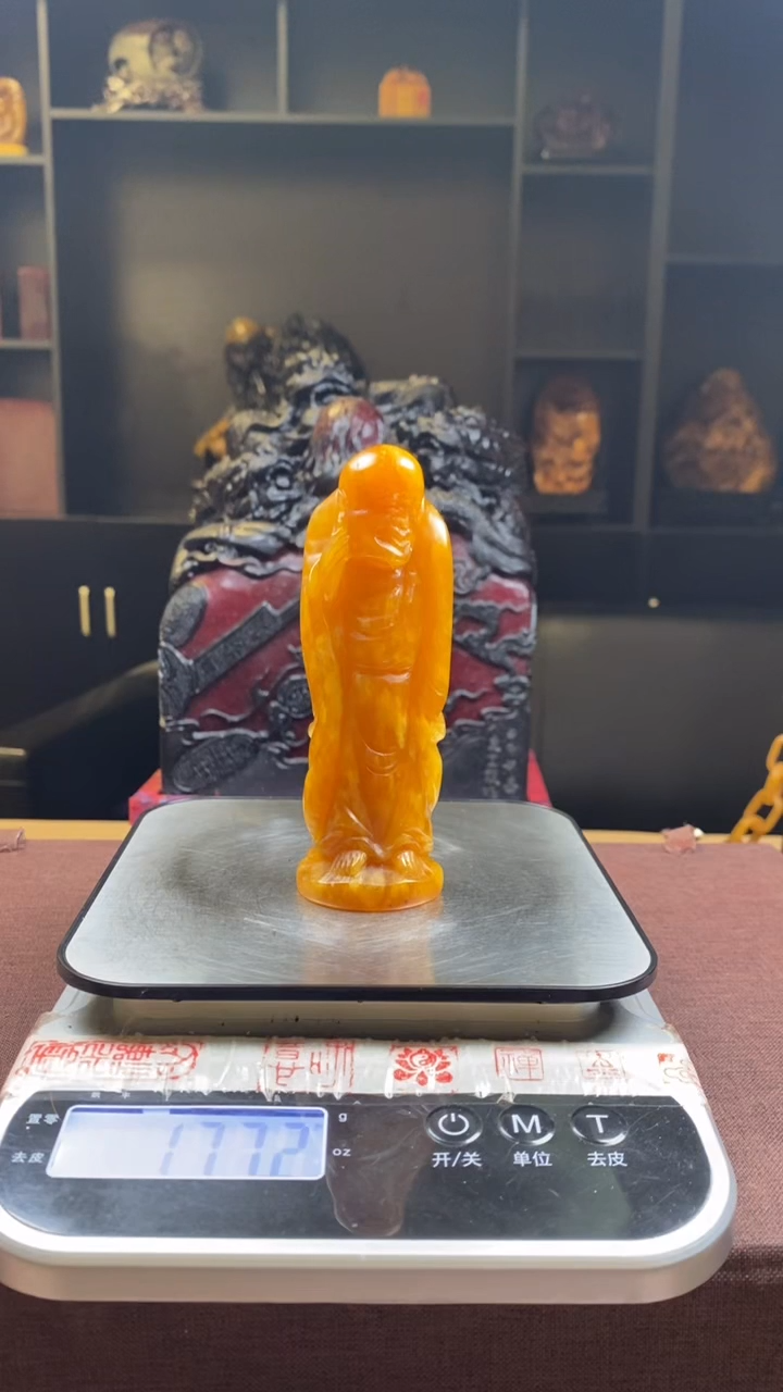 【闪购商品】寿山石印石灯光冻人物像