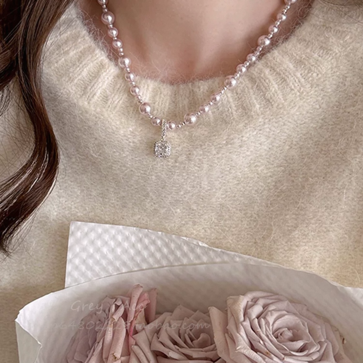 铜合金仿珍珠项链 柏7648时尚项链