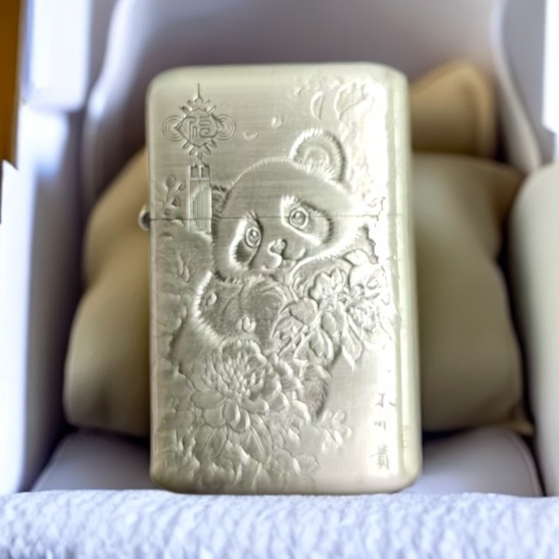 EIFFEL/埃菲尔E05熊猫花开富贵防风打火机男士创意节日送礼